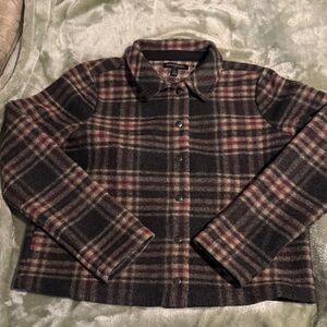 Banana Republic Plaid Wool Shirt Jacket